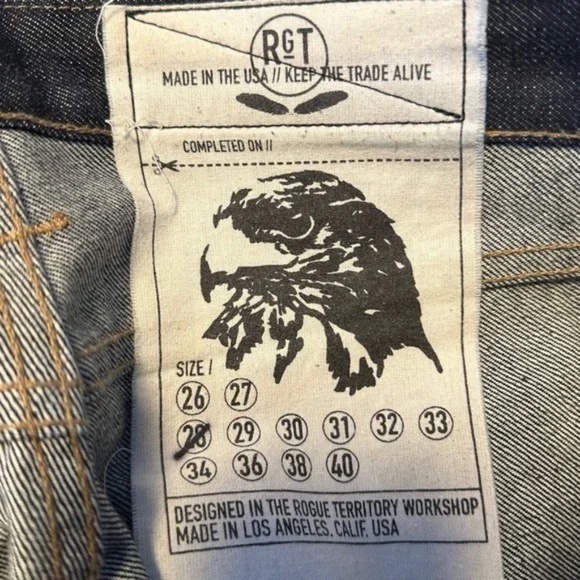Rogue Territory | Stanton Slim Straight Indigo Selvedge Denim Jeans Size 28 - Picture 8 of 10